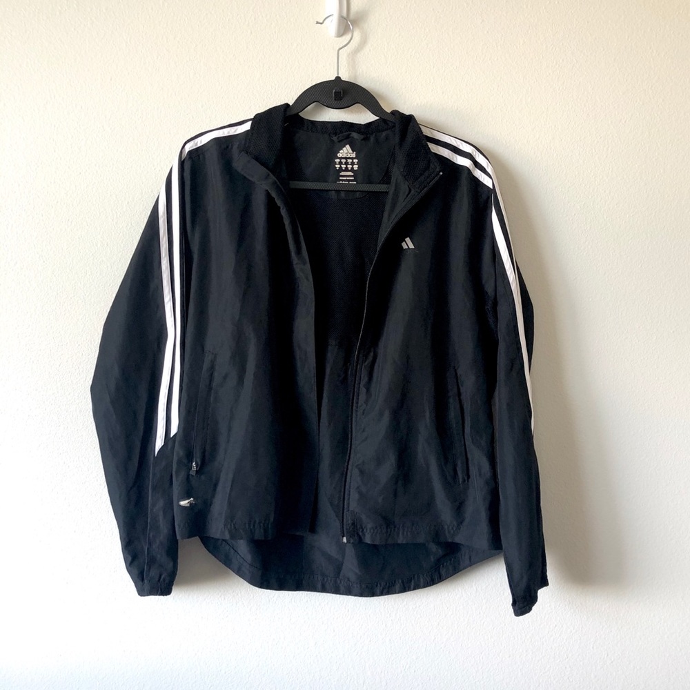 Black & White Stripe Adidas Jacket